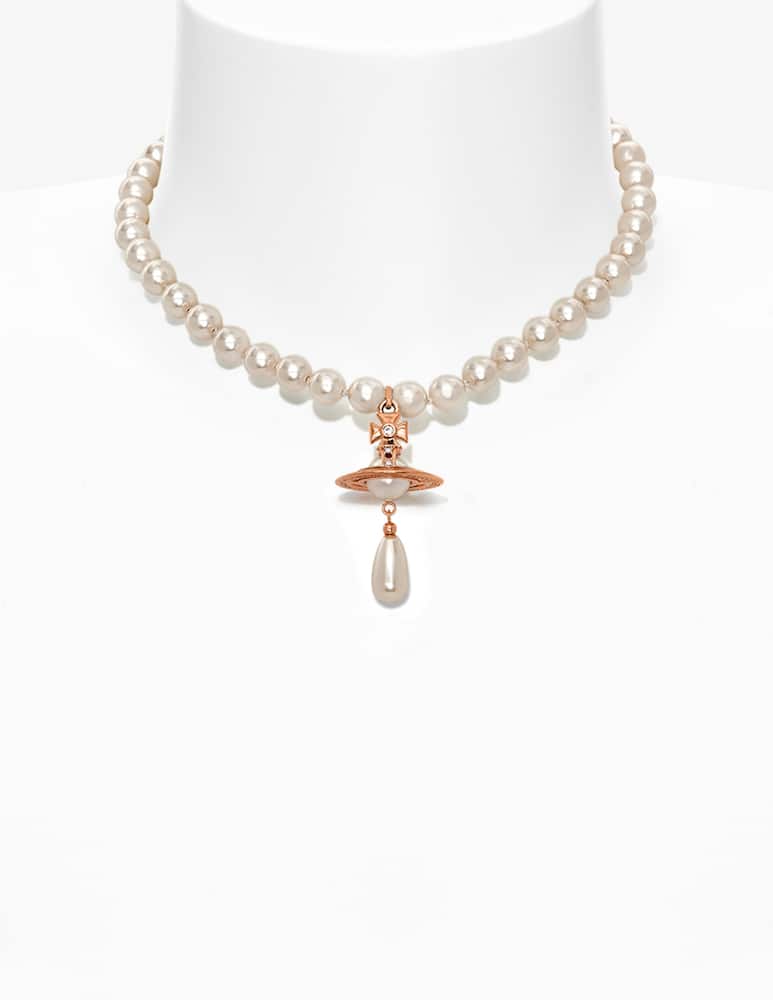 rinascente Vivienne Westwood One row pearl drop choker