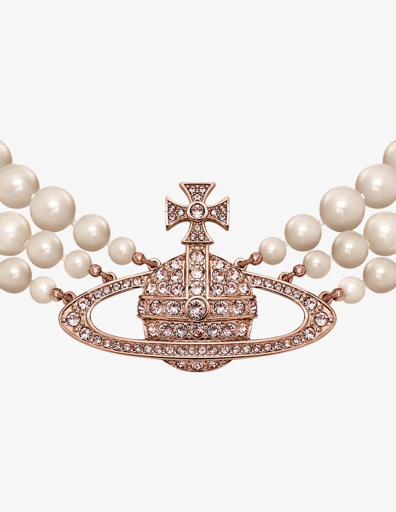 rinascente Vivienne Westwood Girocollo a tre file di perle in bassorilievo