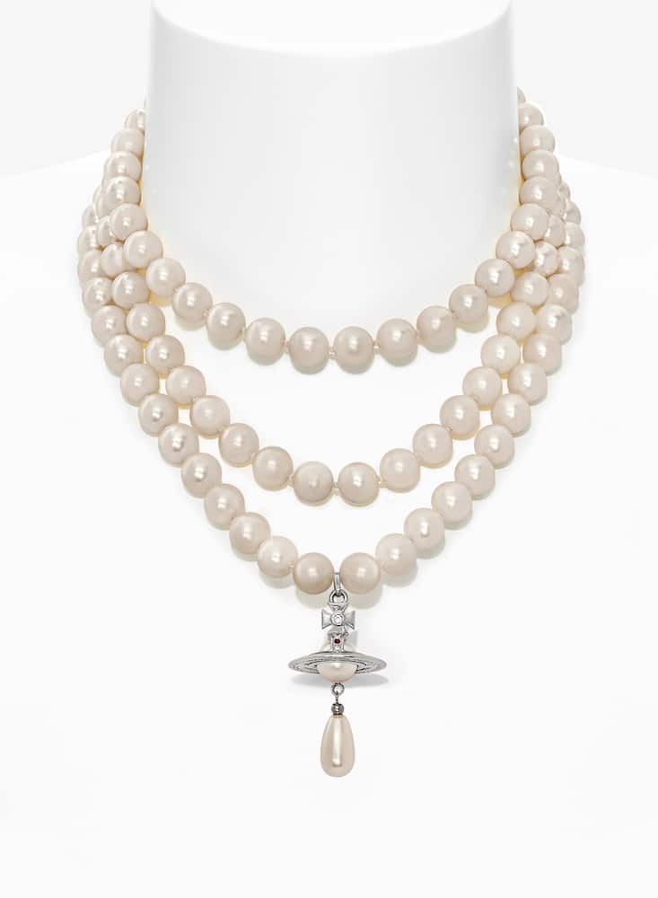 Vivienne Westwood Three row pearl drop choker - picture 1 Vivienne Westwood Three row pearl drop choker - picture 1