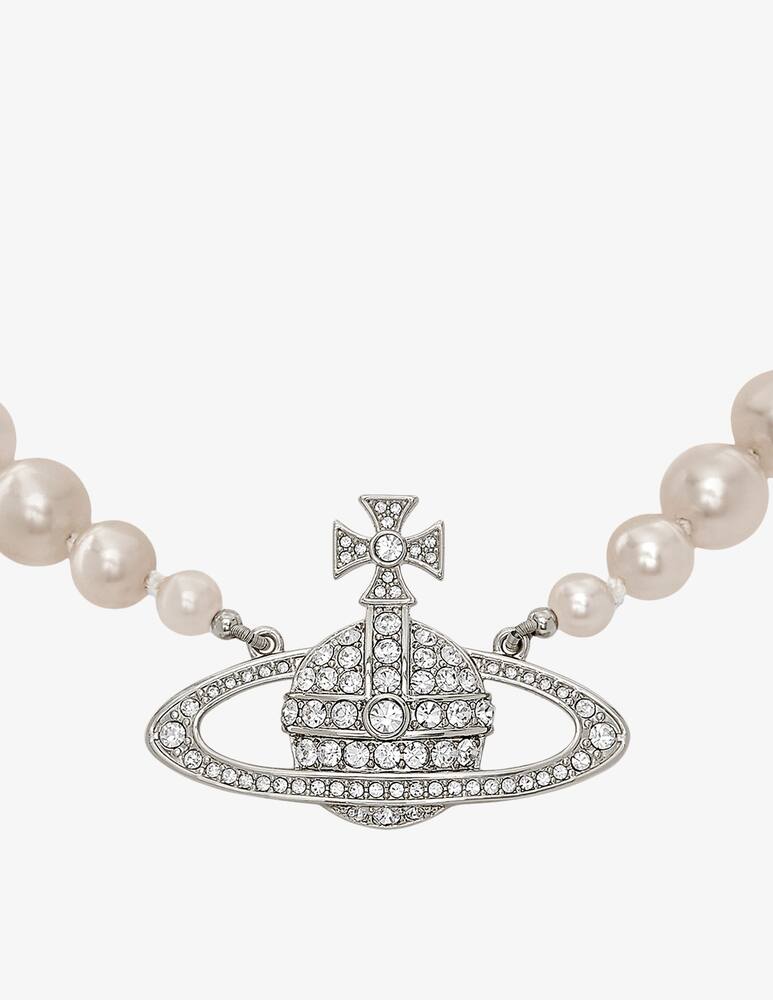rinascente Vivienne Westwood One row pearl bas relief choker