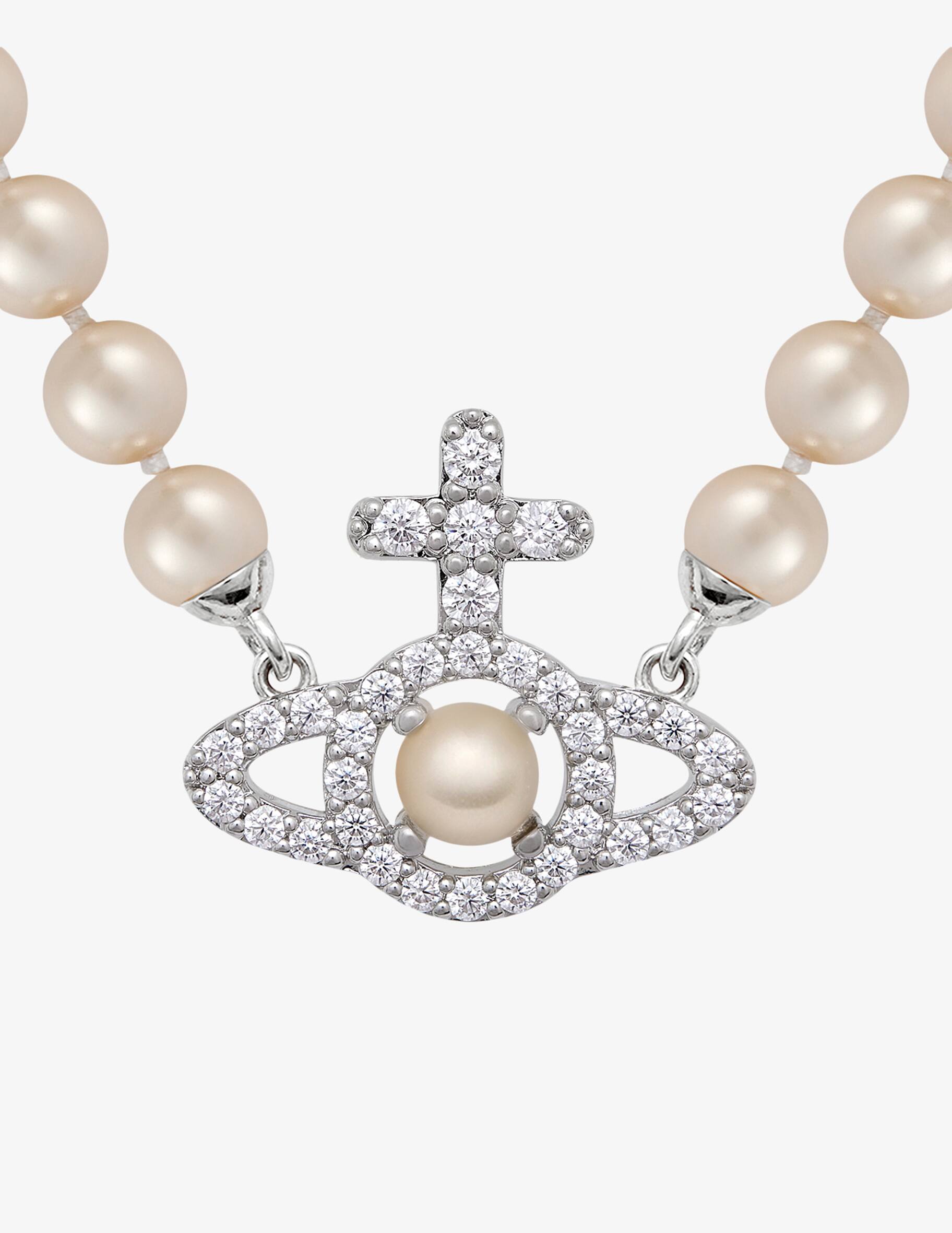 Shop Vivienne Westwood Olympia pearl necklace on Rinascente