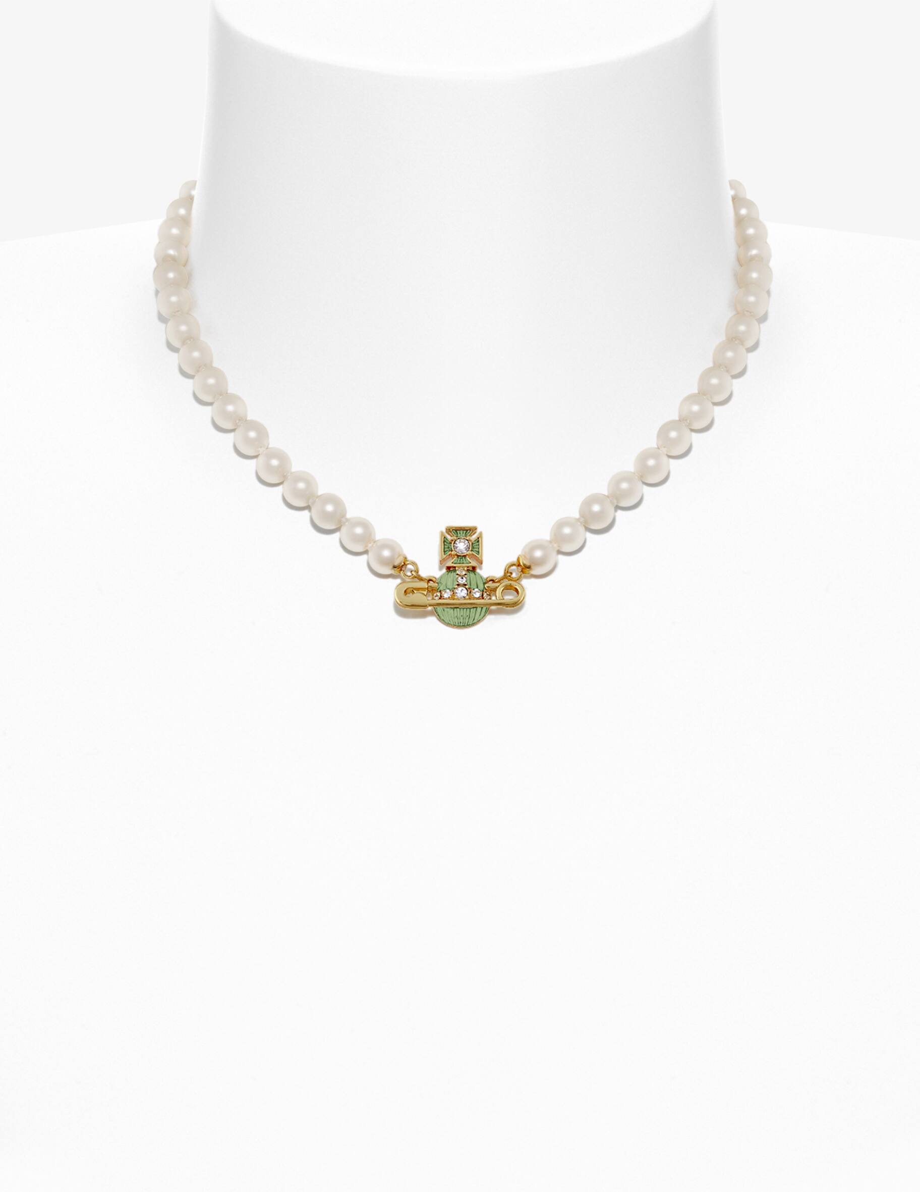 Shop Vivienne Westwood Kitty pearl necklace on Rinascente