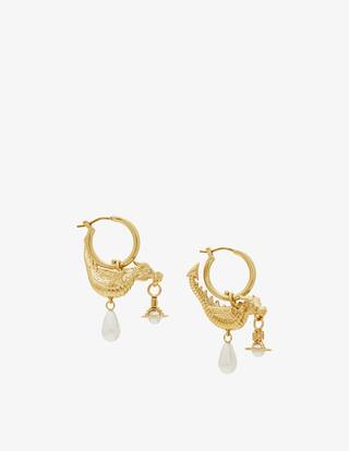 Orecchini A Claw (artiglio) Con Aquila E Drago In Acciaio Inox, Per Uomo E Donna, Colore Oro, Con Custodia In Velluto