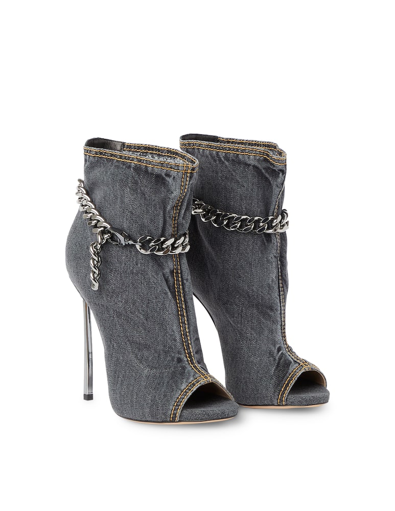 Casadei Blade denim stiletto heel shoe - black - picture 2 Casadei Blade denim stiletto heel shoe - black - picture 2