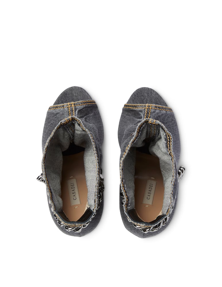 Casadei Blade denim stiletto heel shoe - black - picture 3 Casadei Blade denim stiletto heel shoe - black - picture 3