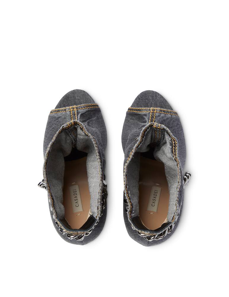 rinascente Casadei Blade denim stiletto heel shoe - black