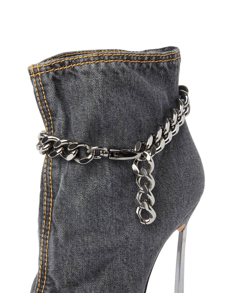 rinascente Casadei Blade denim stiletto heel shoe - black