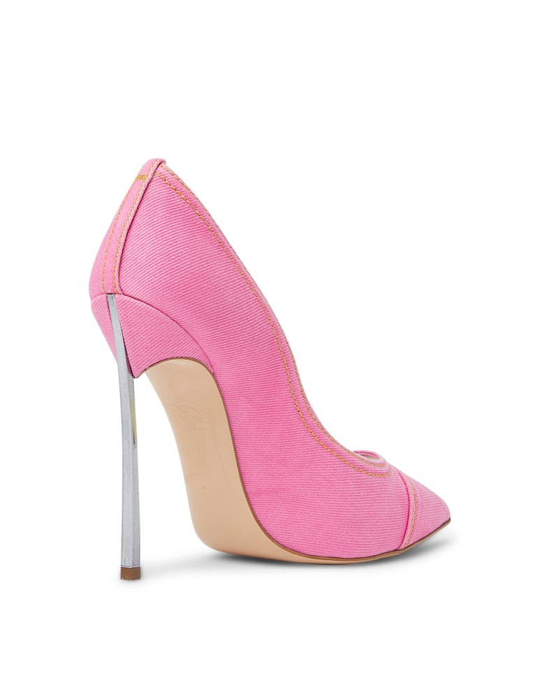 Casadei Decollete Blade in denim - rosa - immagine 4 Casadei Decollete Blade in denim - rosa - immagine 4