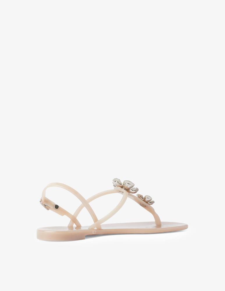 rinascente Casadei Jelly flat sandals with flower - beige