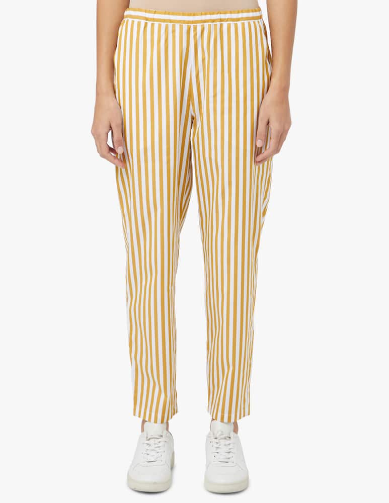 MM by MaxMara Sasia striped cotton trousers - yellow Max Mara - picture 2 MM by MaxMara Sasia striped cotton trousers - yellow Max Mara - picture 2