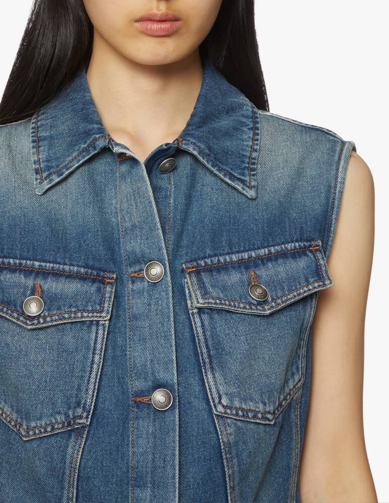 rinascente Sportmax Equador denim vest - blue