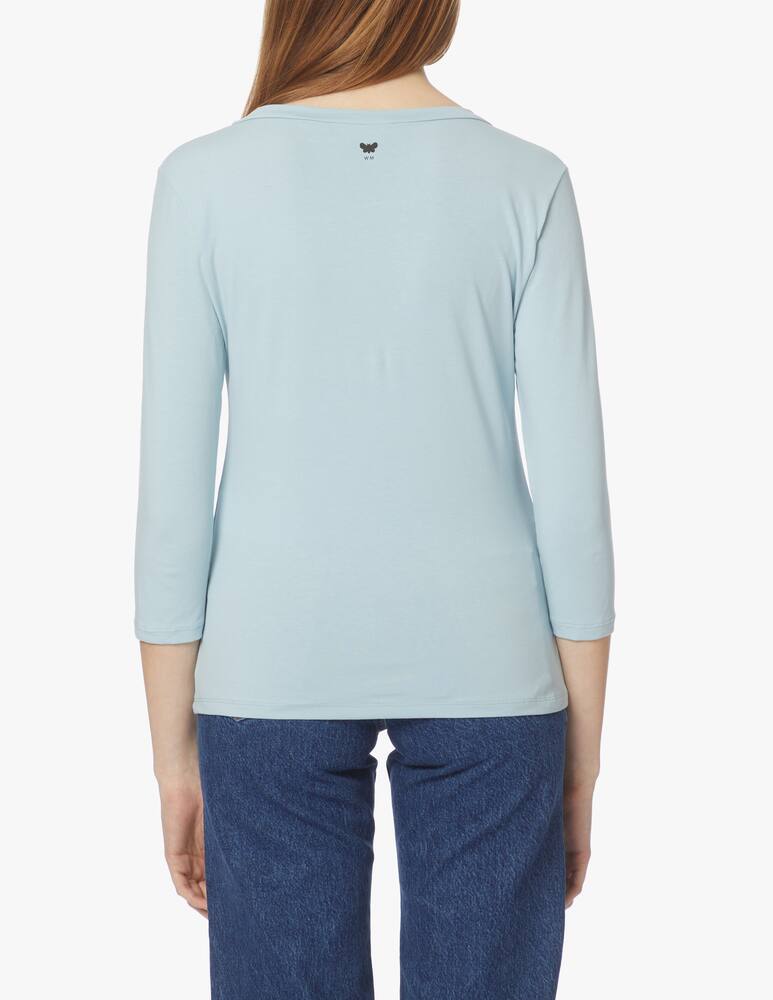rinascente Weekend Max Mara Multia cotton 3/4 sleeves top - light blue