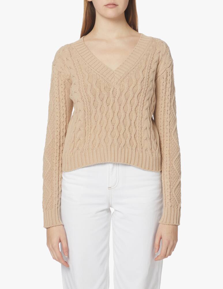 rinascente Weekend Max Mara Maglione treccia in cotone Okra - beige