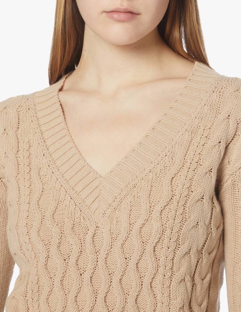 rinascente Weekend Max Mara Maglione treccia in cotone Okra - beige
