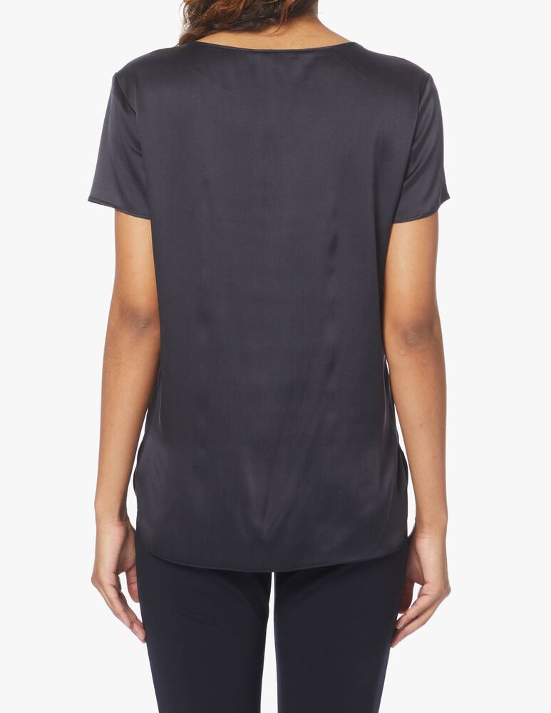 rinascente MM T-shirt in seta Cortona - blu Max Mara