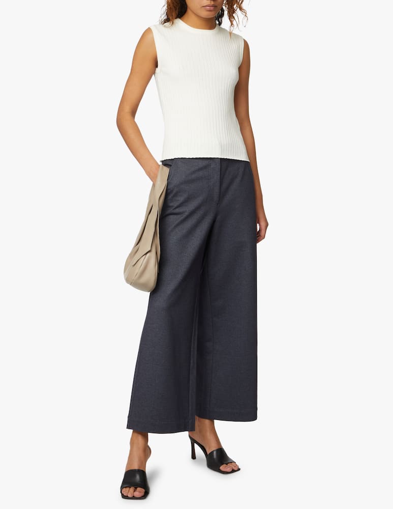 rinascente Weekend Max Mara Pantaloni cropped in cotone Foster - blu