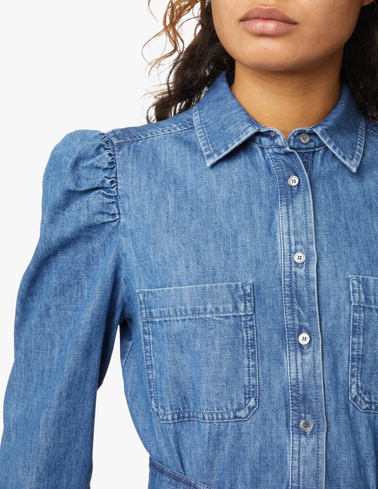 rinascente Weekend Max Mara Luana long-sleeved denim shirt maxi dress - blue