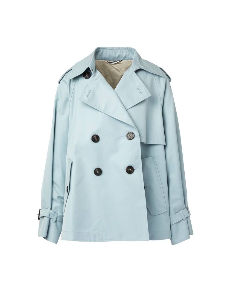 rinascente Weekend Max Mara Falange cotton blend short trench - light blue