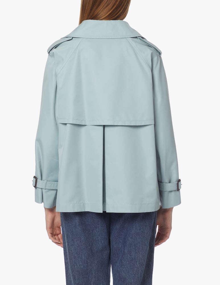 rinascente Weekend Max Mara Falange cotton blend short trench - light blue