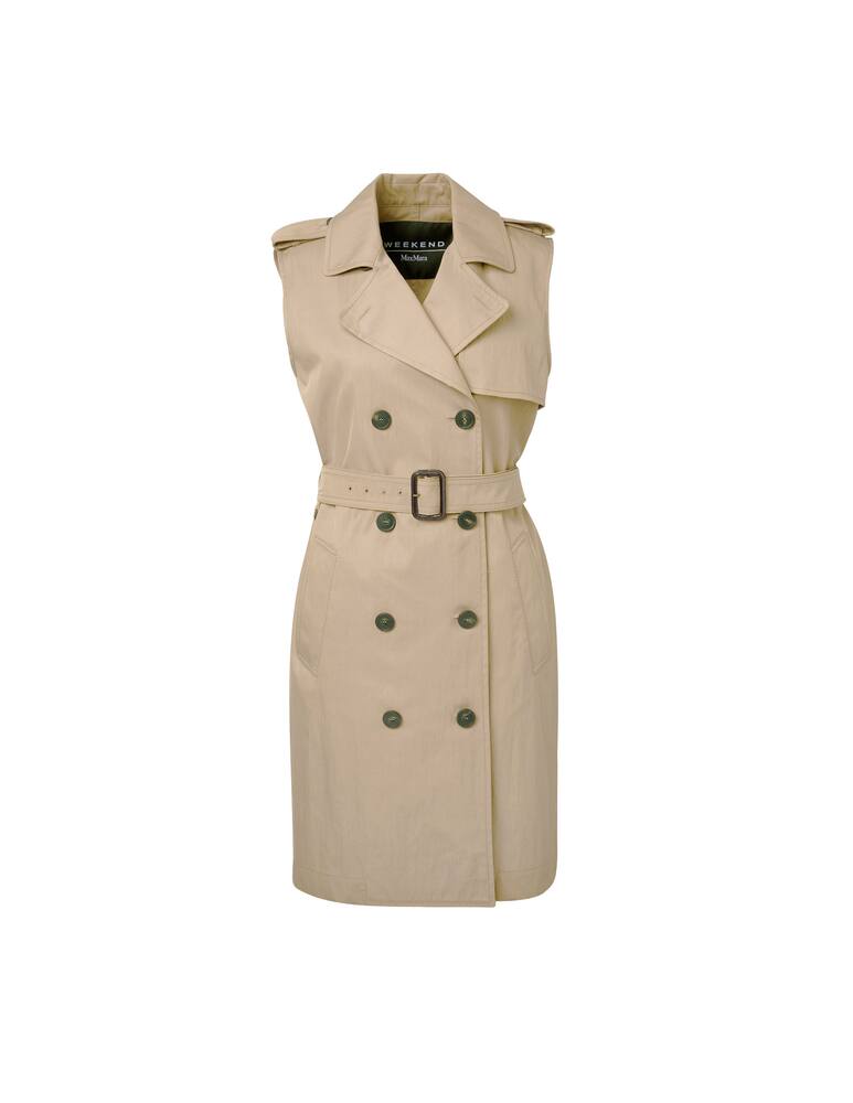 rinascente Weekend Max Mara Palude cotton sleeveless trench dress - beige