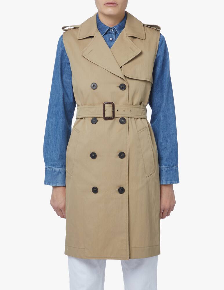 rinascente Weekend Max Mara Palude cotton sleeveless trench dress - beige