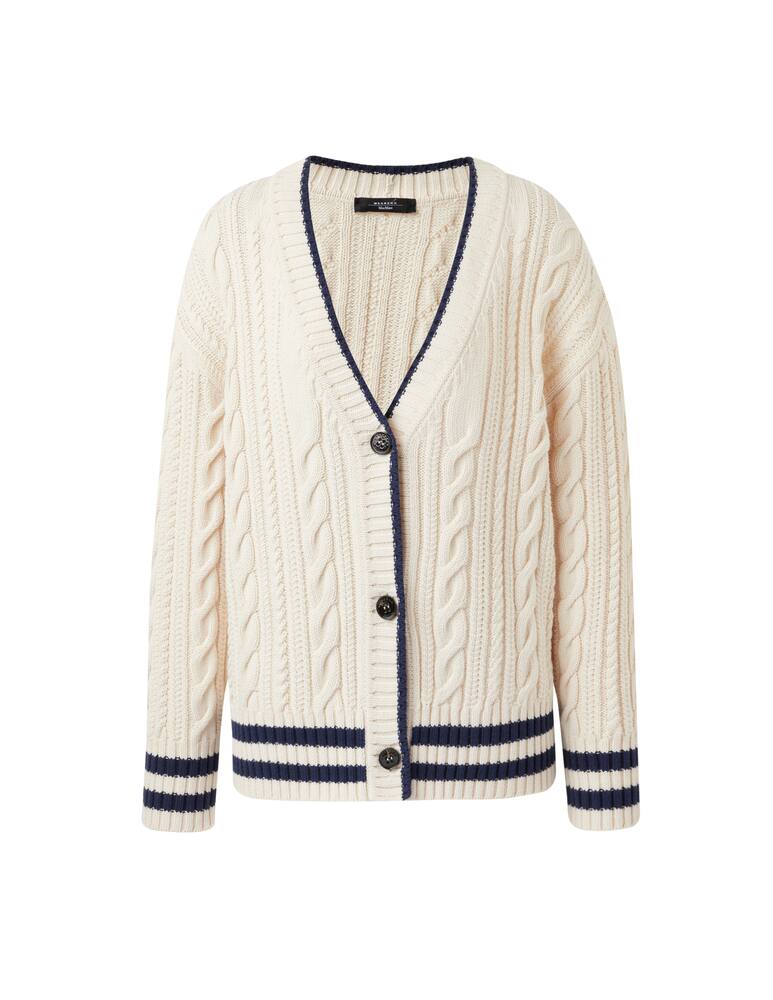 rinascente Weekend Max Mara Zelda cotton blend college cardigan - white