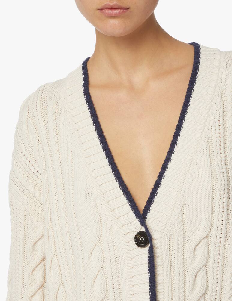 rinascente Weekend Max Mara Zelda cotton blend college cardigan - white