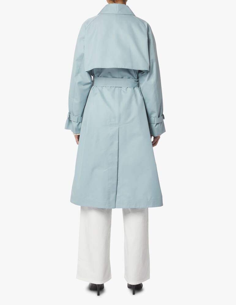 rinascente Weekend Max Mara Canastra drip-proof gabardine trench coat - light blue
