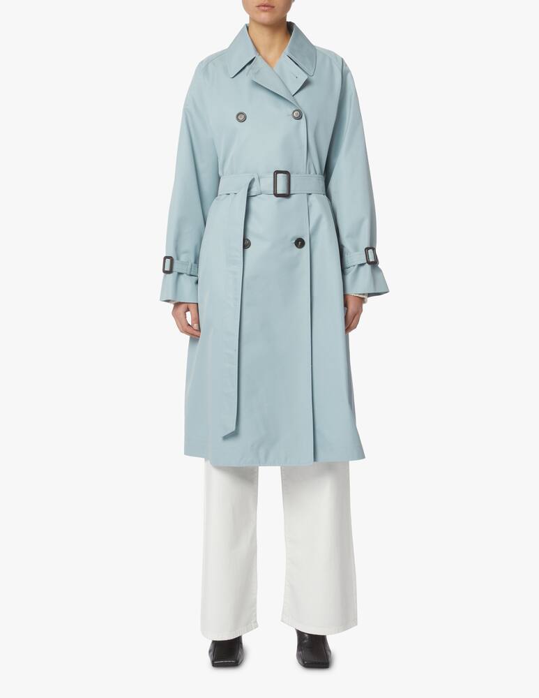 rinascente Weekend Max Mara Canastra drip-proof gabardine trench coat - light blue