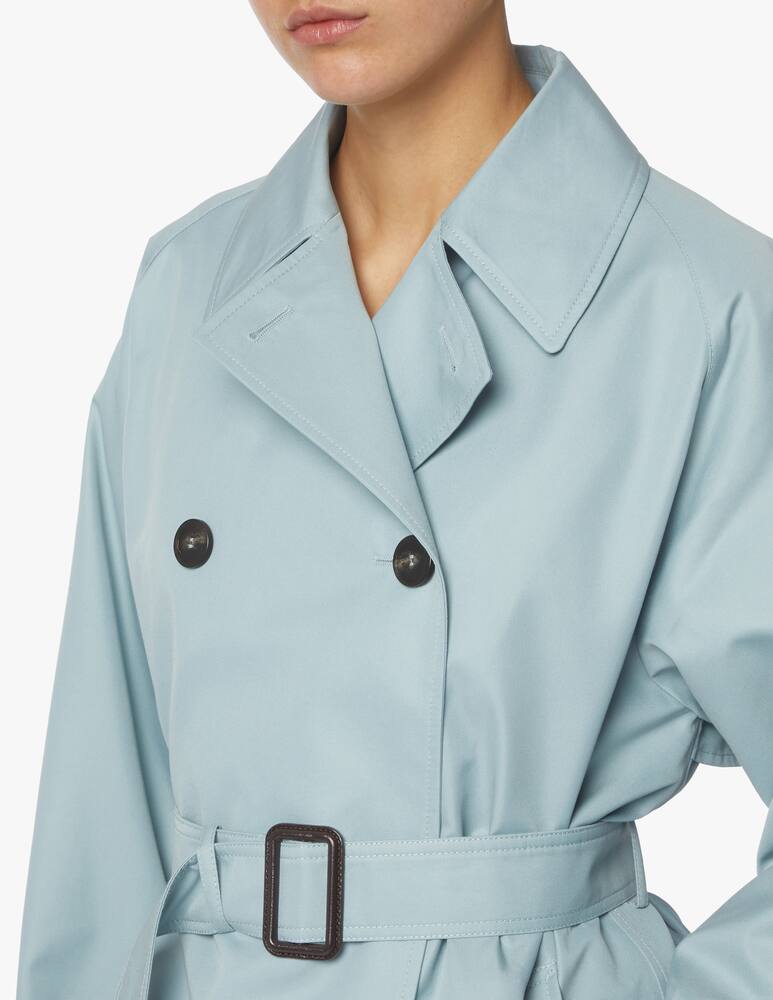 rinascente Weekend Max Mara Canastra drip-proof gabardine trench coat - light blue