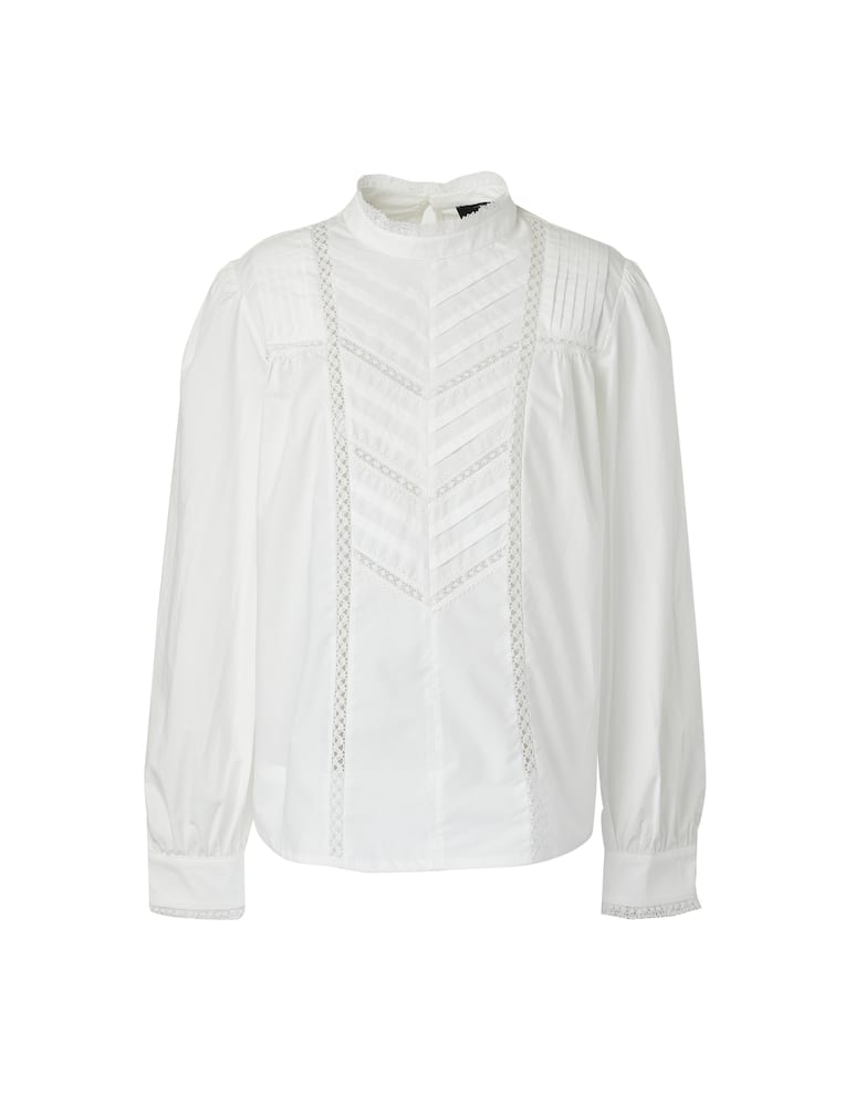 Weekend Max Mara Calca cotton korean neck bouse - white - picture 5 Weekend Max Mara Calca cotton korean neck bouse - white - picture 5