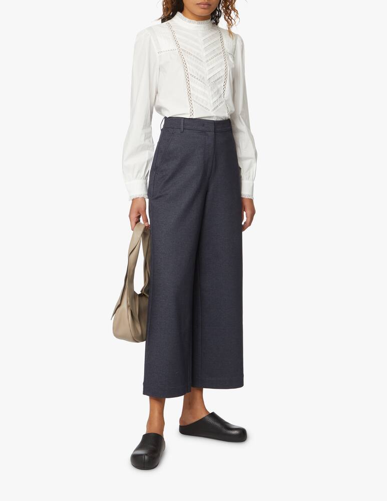 rinascente Weekend Max Mara Calca cotton korean neck bouse - white