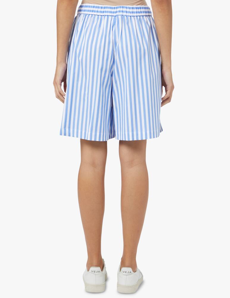rinascente MM Caramba striped cotton Bermuda shorts - light blue Max Mara