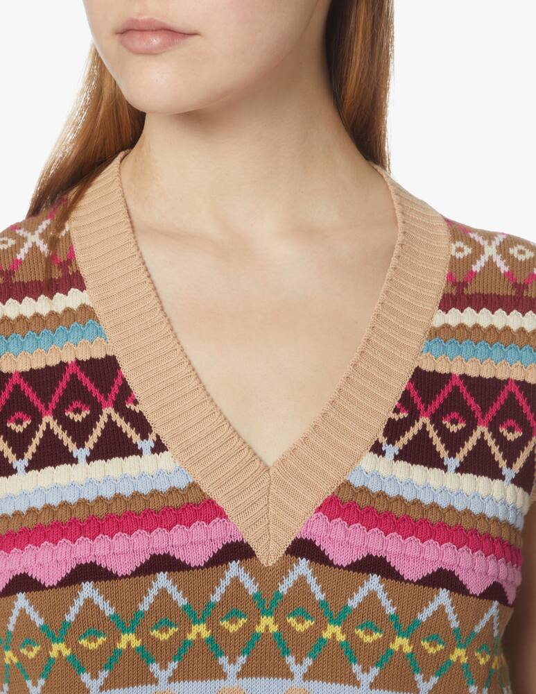 rinascente Weekend Max Mara Maglione senza manica con scollo a v Esperia - multicolor