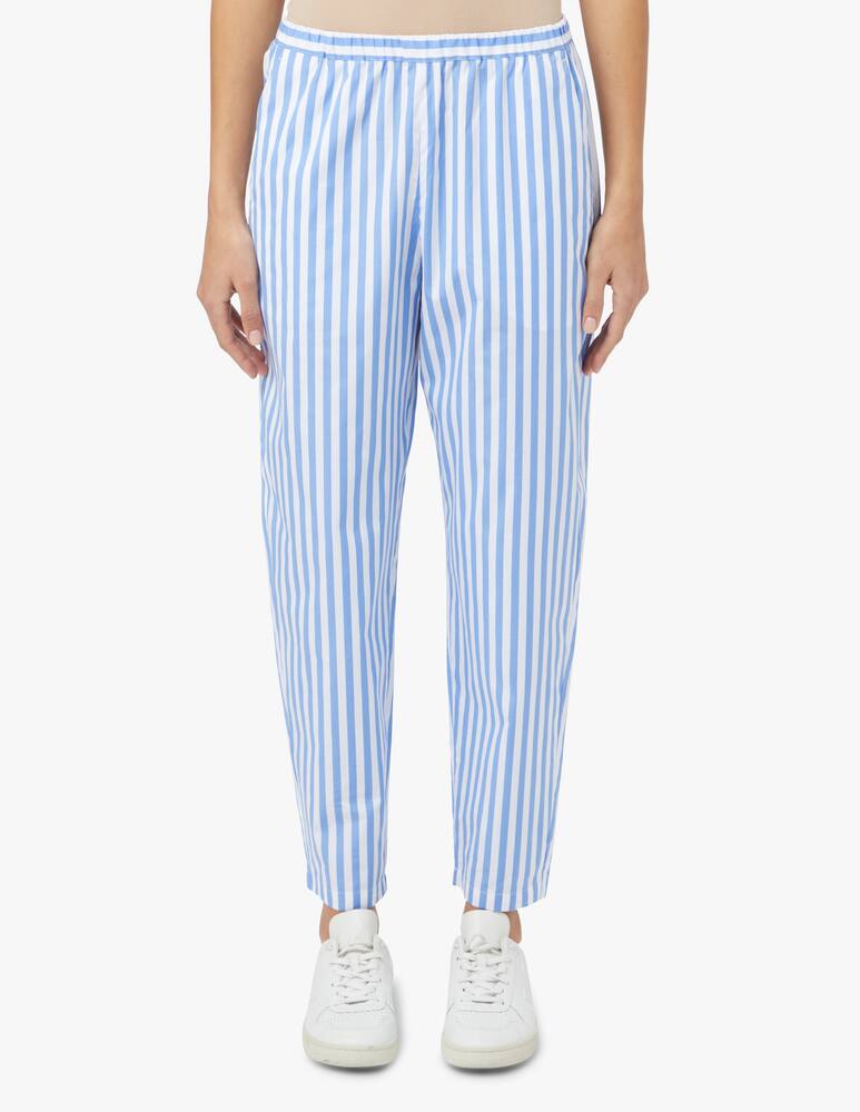 rinascente MM Pantalone in cotone rigato Sasia - azzurro Max Mara