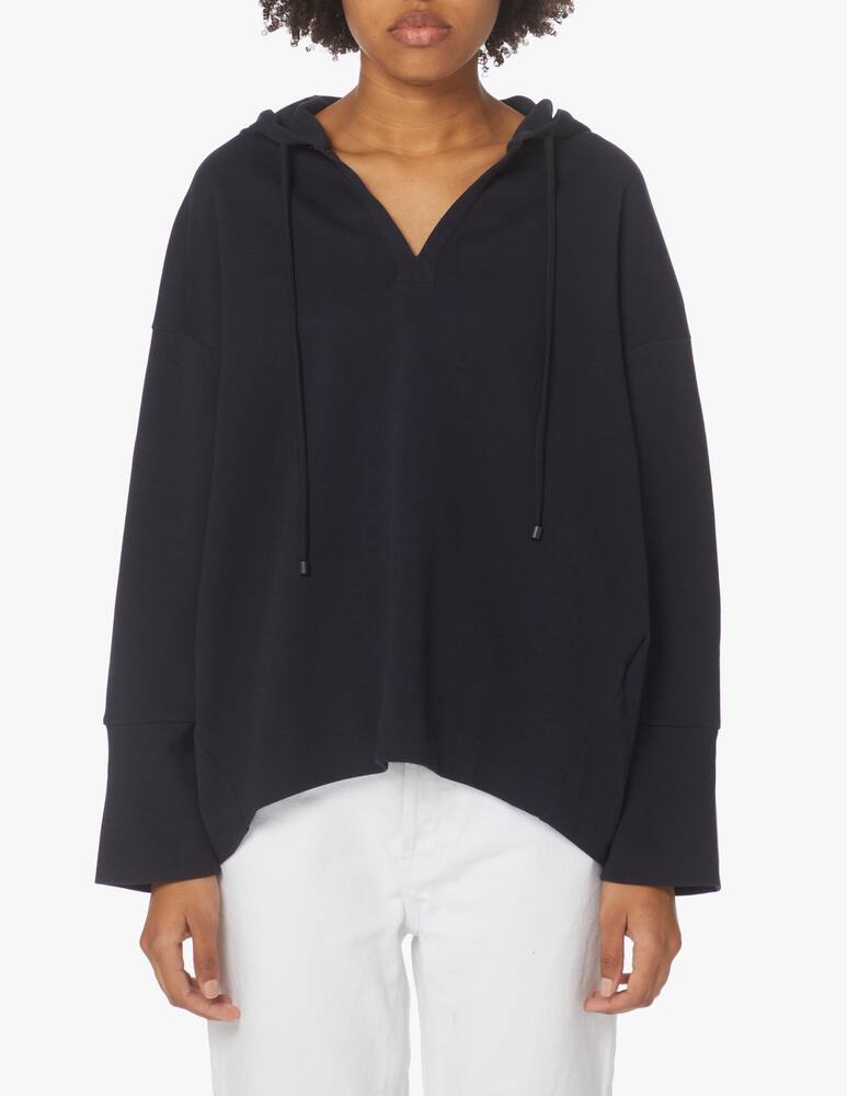 MM by MaxMara Felpa con cappuccio in cotone Carmela - blu Max Mara - immagine 1 MM by MaxMara Felpa con cappuccio in cotone Carmela - blu Max Mara - immagine 1