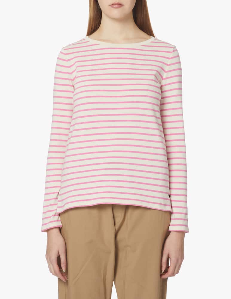 Weekend Max Mara Fretty cotton striped long sleeves top - pink - picture 1 Weekend Max Mara Fretty cotton striped long sleeves top - pink - picture 1