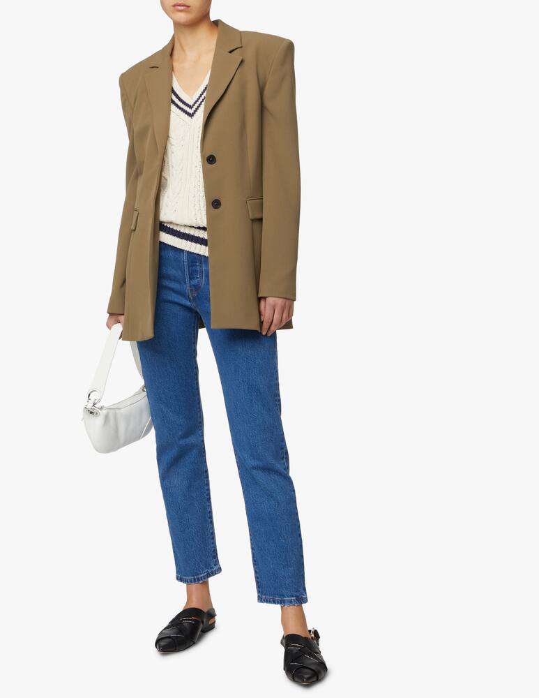 rinascente Weekend Max Mara Gilet college over in misto cotone Taro - bianco