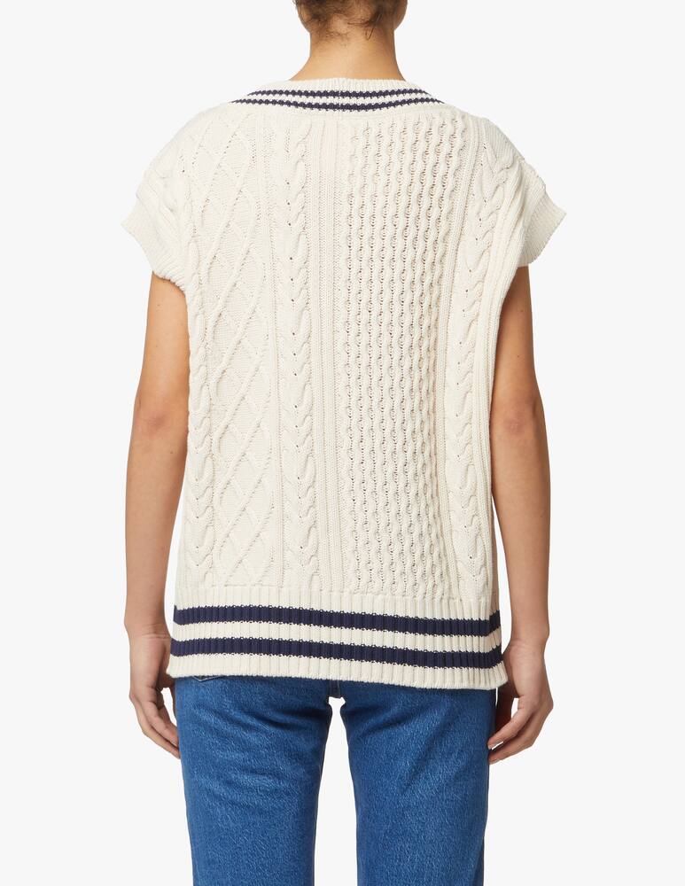 rinascente Weekend Max Mara Gilet college over in misto cotone Taro - bianco