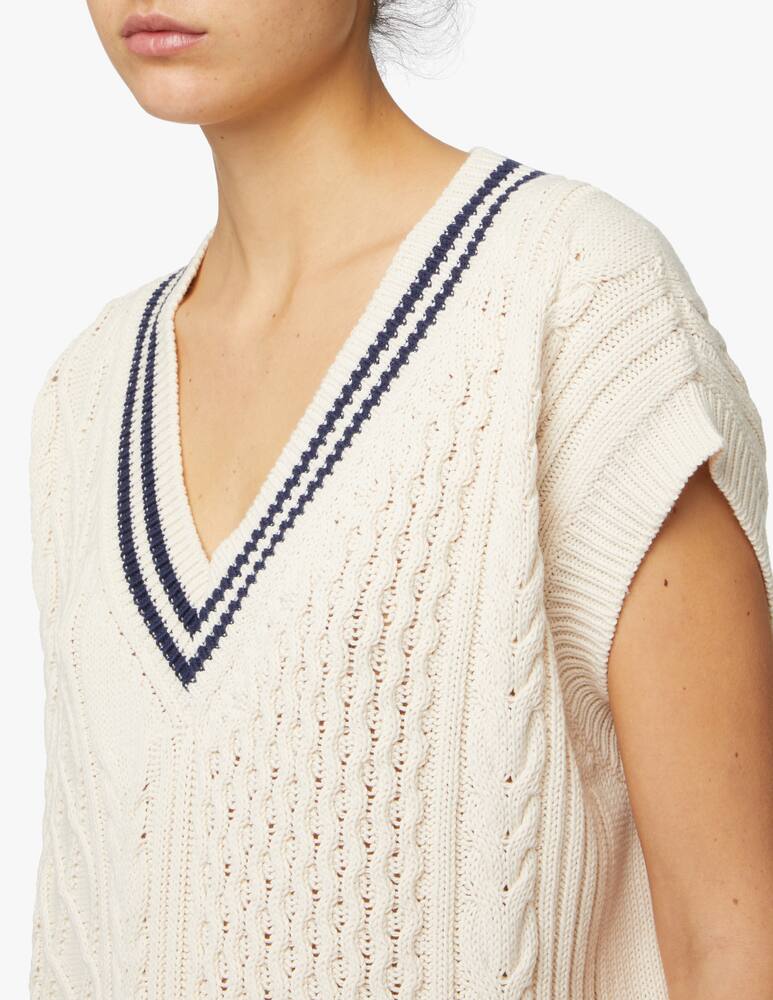 rinascente Weekend Max Mara Gilet college over in misto cotone Taro - bianco