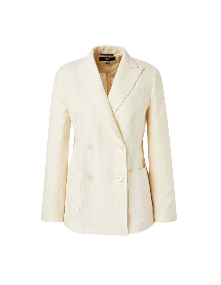 rinascente Weekend Max Mara Fertile linen double-breasted blazer - white