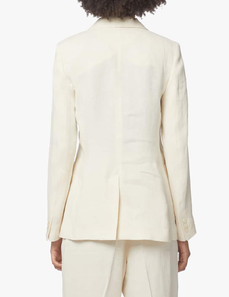 rinascente Weekend Max Mara Fertile linen double-breasted blazer - white