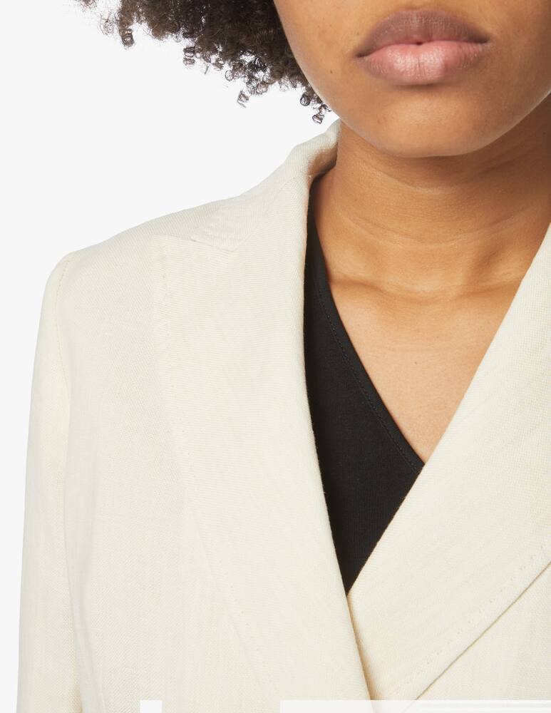 rinascente Weekend Max Mara Fertile linen double-breasted blazer - white