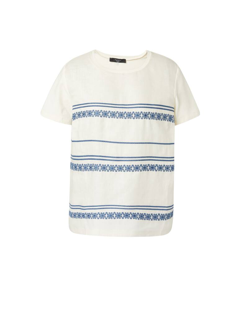 rinascente Weekend Max Mara Blusa in misto cotone e lino con ricami Parsec - beige