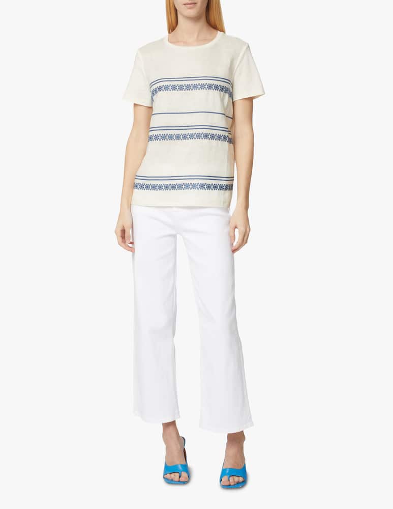 rinascente Weekend Max Mara Blusa in misto cotone e lino con ricami Parsec - beige