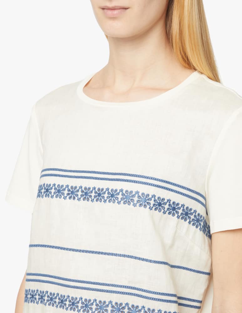 rinascente Weekend Max Mara Blusa in misto cotone e lino con ricami Parsec - beige