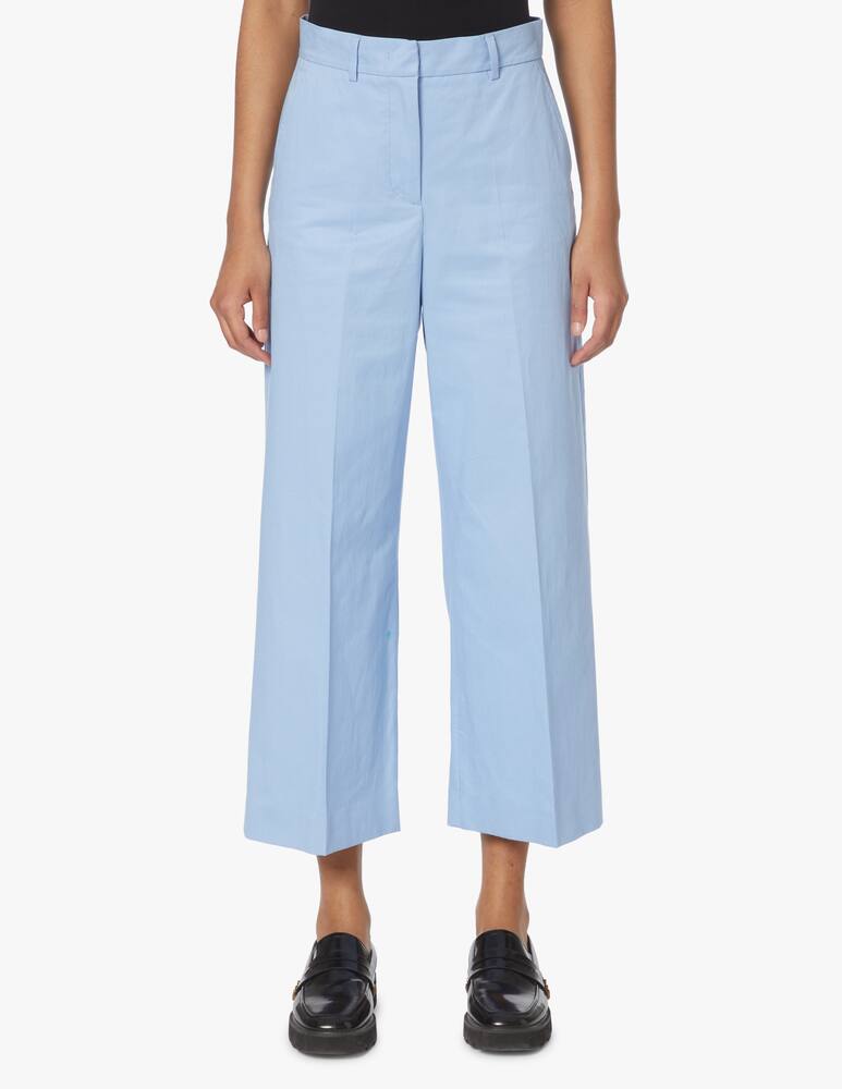 rinascente Weekend Max Mara Zircone cotton cropped trousers - light blue