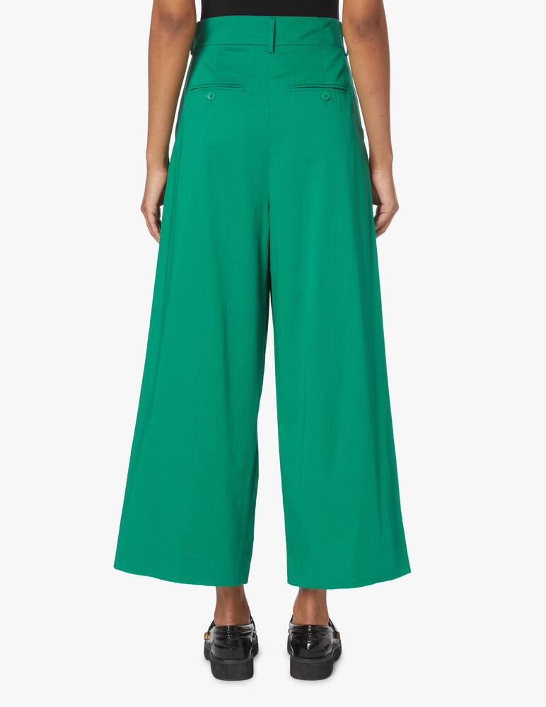 rinascente Weekend Max Mara Pantaloni cropped con pences in cotone Mia - verde