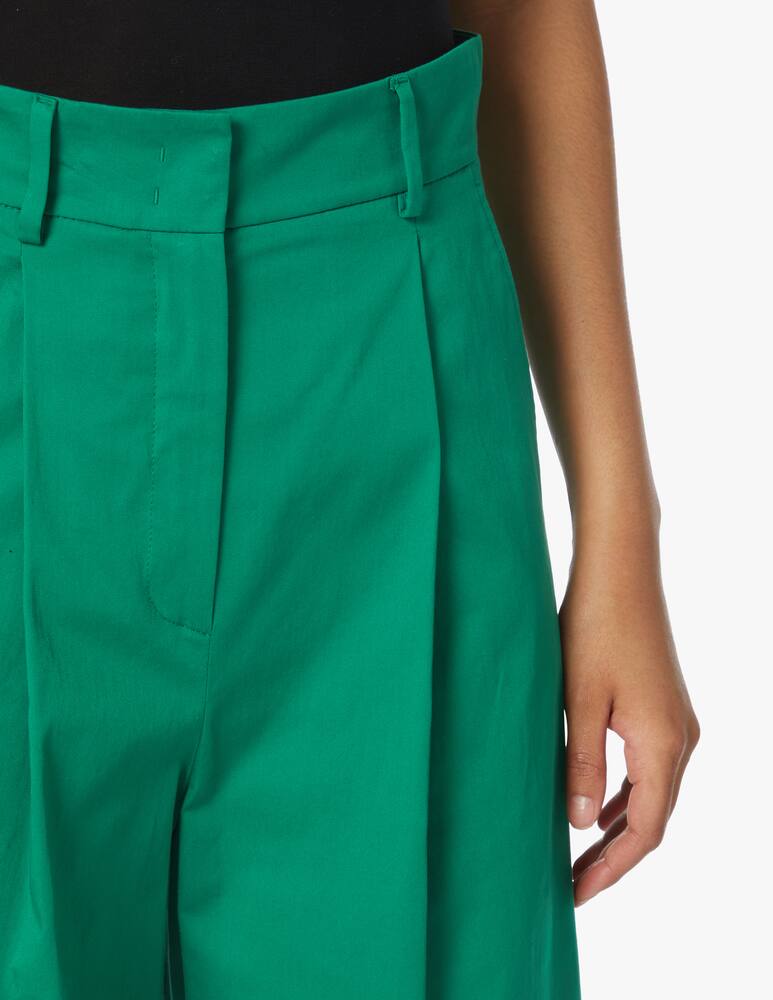 rinascente Weekend Max Mara Pantaloni cropped con pences in cotone Mia - verde