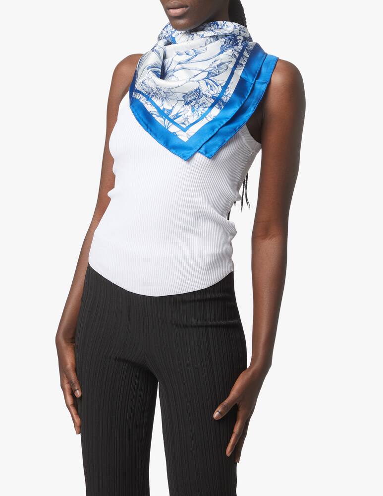 rinascente Weekend Max Mara Foulard Catone in seta stampata - blu